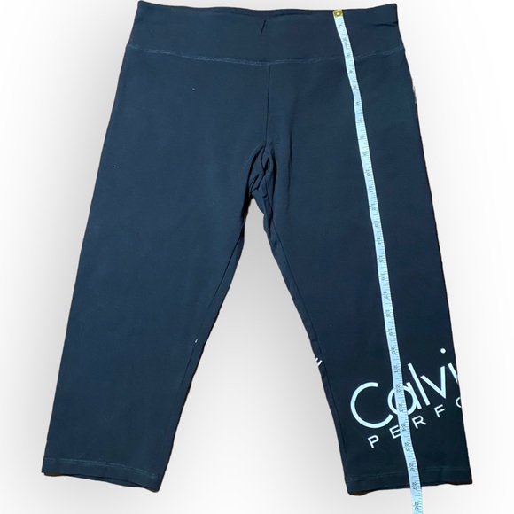 NWOT Calvin Klein 3/4 Length Black White Logo Yoga Exercise Pants Size XL - Picture 6 of 10